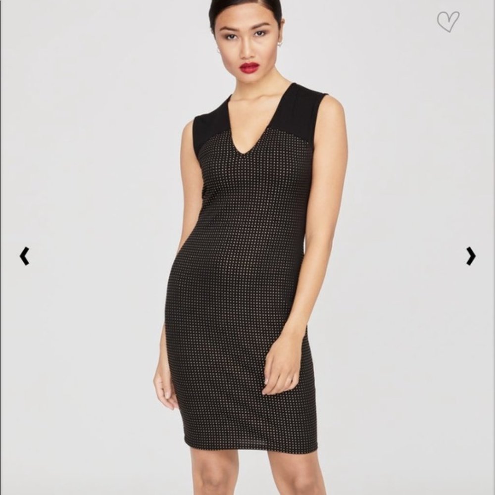 Rachel Roy Black and Gold Bodycon Dress